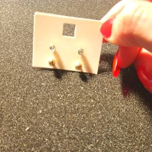 Gold and Silver Stud Earrings